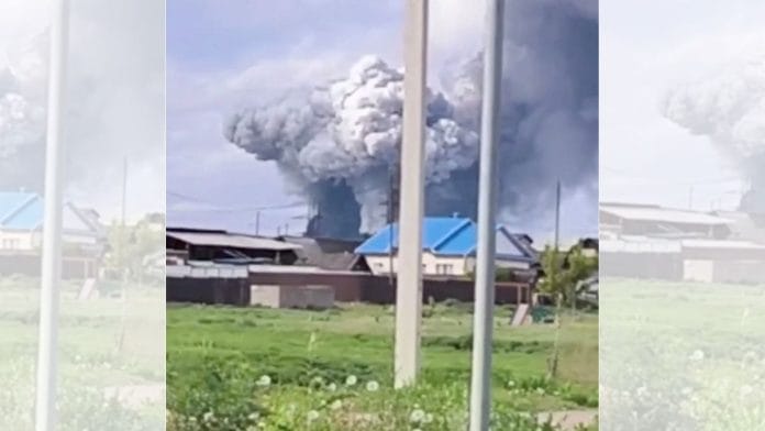 Smoke rises above the area following what local authorities called a drone attack on a military unit in the Sredny settlement, in the course of Russia-Ukraine conflict in the Usolsky district of the Irkutsk region, Russia | Governor of Irkutsk Region Igor Kobzev via Telegram/Handout via REUTERS