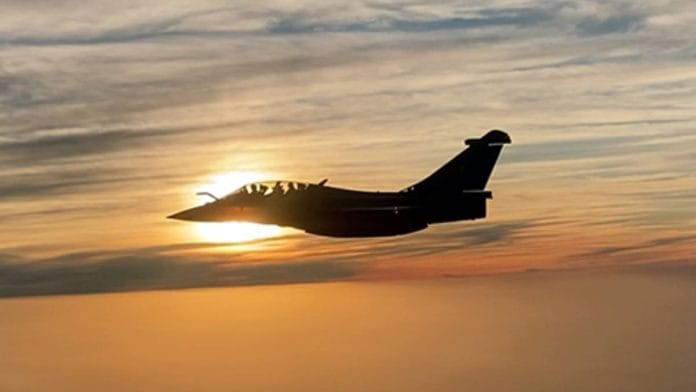 IAF’s Rafale fighter jet during a precision practice sortie | Photo: ANI