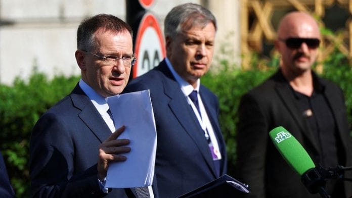 Russian delegation head and presidential adviser, Vladimir Medinsky speaks to the press, after a meeting at Ciragan Palace on the day of the second round of peace talks between Russia and Ukraine, in Istanbul, Turkey, on 2 June 2025. | Murad Sezer | Reuters