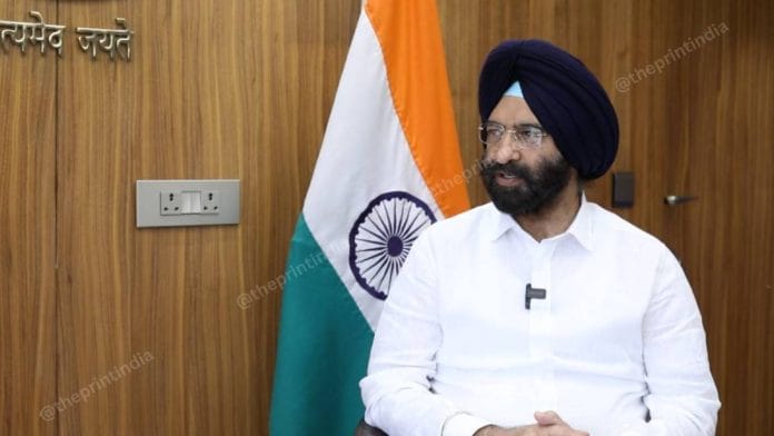 Delhi environment minister Manjinder Singh Sirsa at the Delhi Secretariat | Screengrab/ThePrint Team