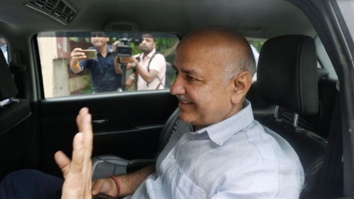 Aam Aadmi Party (AAP) leader Manish Sisodia arrives to appear before the Anti-Corruption Bureau (ACB) in the alleged Delhi classroom construction scam, at Civil Lines in New Delhi, Friday. | ANI