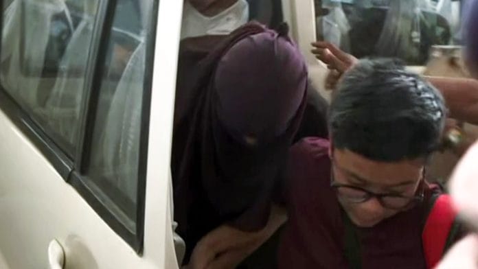 File photo of police escorting Sonam Raghuvanshi | ANI