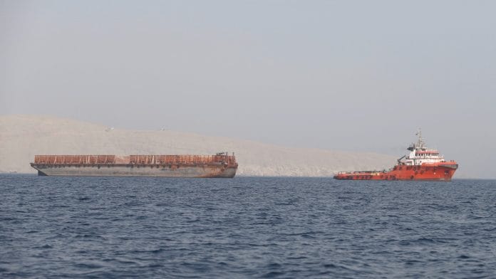 File photo of tug boat moving cargo towards Strait of Hormuz | Representational image | Reuters/Hamad I Mohammed