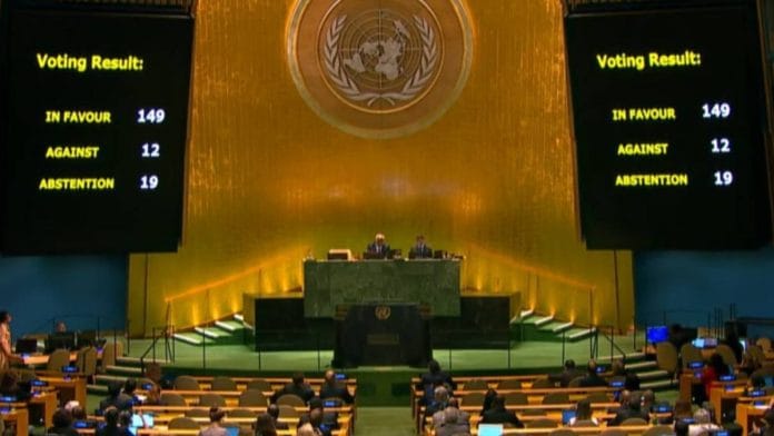 Voting results for Gaza ceasefire resolution at UN General Assembly | Photo: X@UN