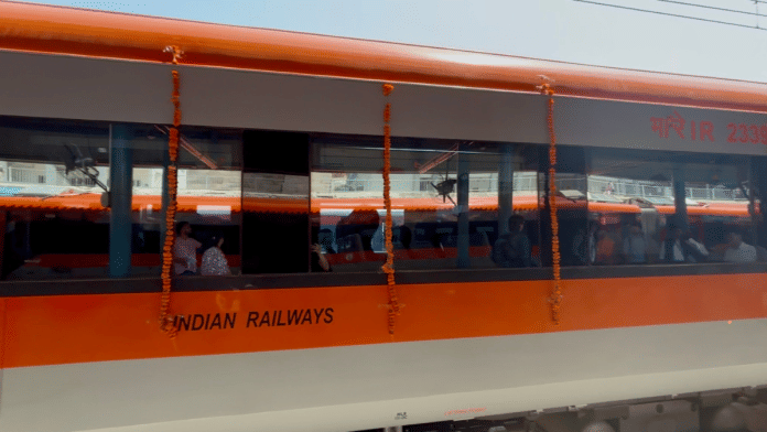 The train as it leaves Katra railway station Saturday morning ! Photo: Anisha Nehra, ThePrint