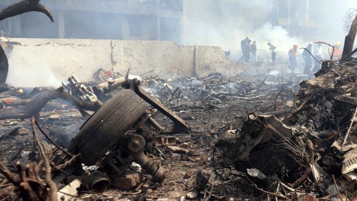 Debris of the Air India plane that crashed into a medical college's hostel in Ahmedabad’s Meghaninagar | Hanif Sindhi