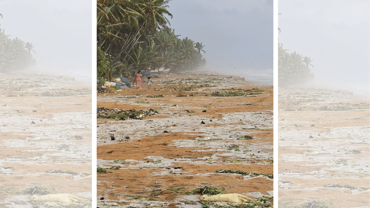 Nurdles washed ashore on the beaches of Kerala after the MSC ELSA3 shipwreck | X/@Anand02908794