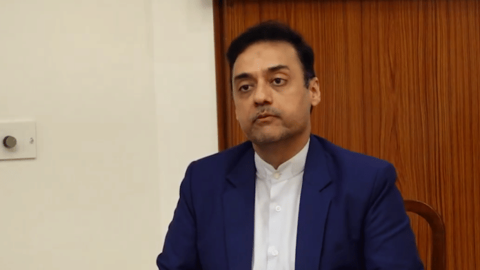 Screengrab showing Iranian Deputy Chief of Mission Mohamed Javad Hosseini at the press conference in New Delhi | X