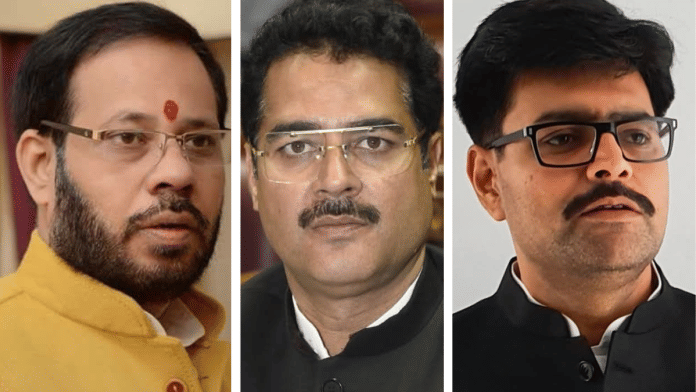 Expelled SP legislators Manoj Pandey, Rakesh Pratap Singh & Abhay Singh | Credit: Facebook