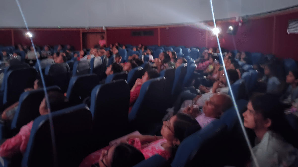 The spell-bound audience watch the launch of Axiom-4 (Ax-4) at the Nehru Planetarium | Akanksha Mishra | ThePrint