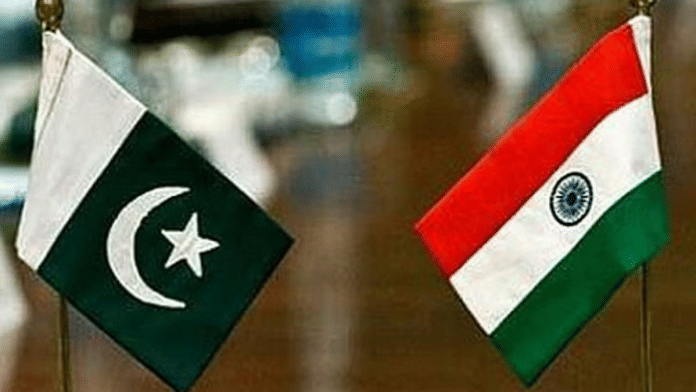 File photo of Pakistan and India flags | X
