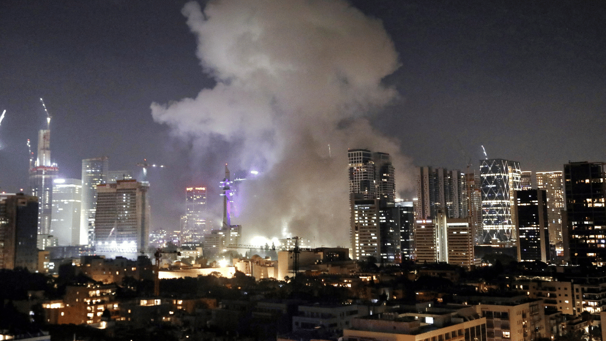 Smoke billows following a missile attack in Tel Aviv by Iran Saturday | Reuters/ANI 