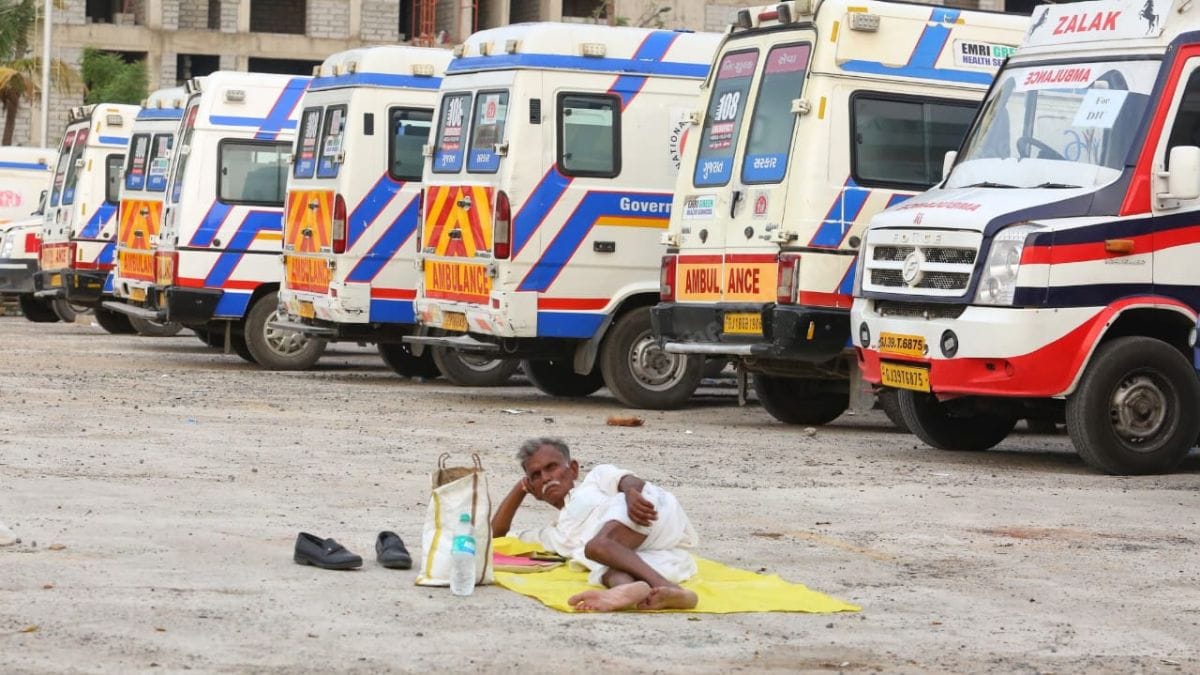 A fleet of ambulances for transporting the plane crash victims | Praveen Jain | ThePrint