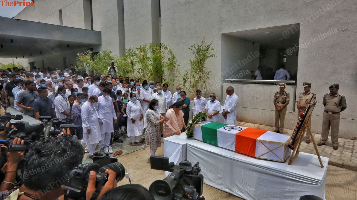 The family received Vijay Rupani's body, Monday. | Praveen Jain | ThePrint
