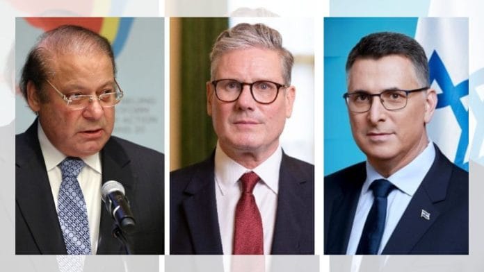 Nawaz Sharif, Keir Starmer, Gideon Saar | X
