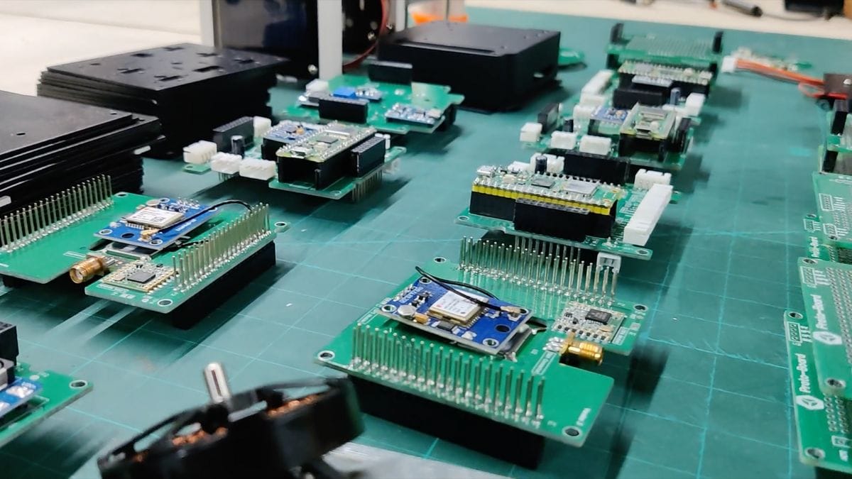 Close-up of some satellite equipment prototypes made by TakeMe2Space