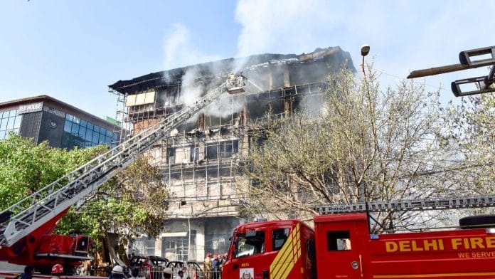  File photo of Delhi firefighters putting out a fire | representational image | ANI