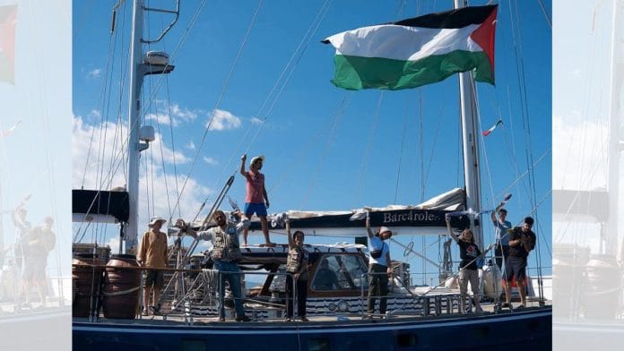 Freedom Flotilla's Madleen sets sail with Greta Thunberg and 11 other activists | X/@PalPress24