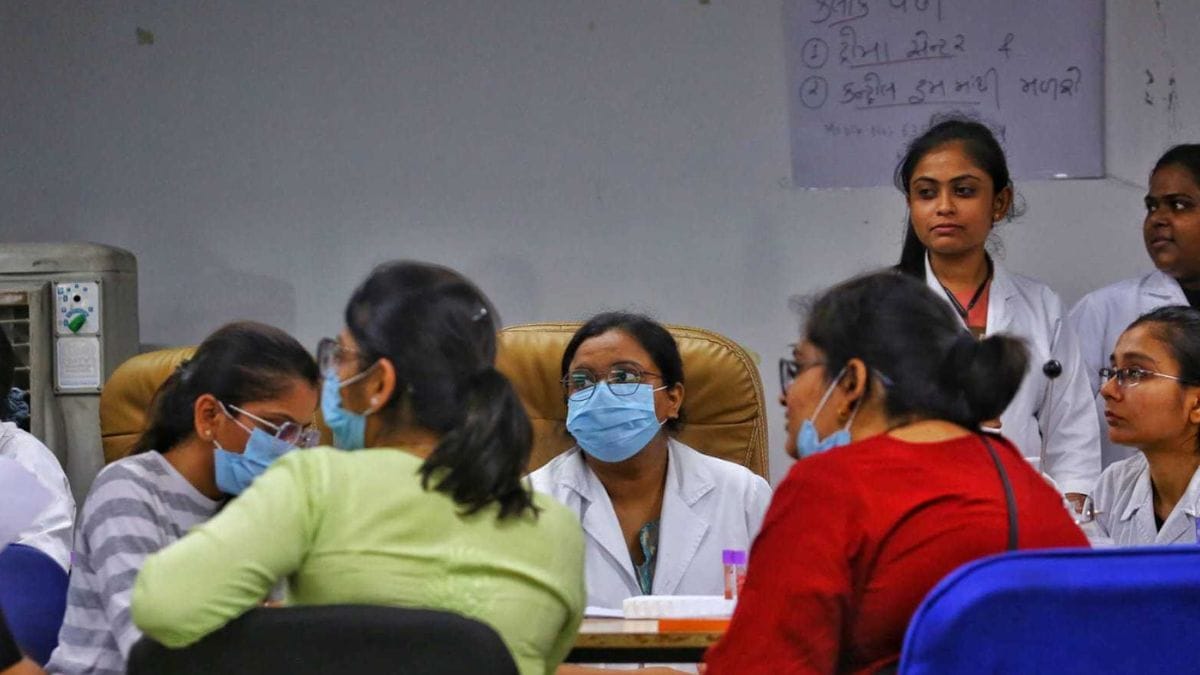 Lab technicians collecting DNA samples at B.J. Medical College | Praveen Jain | ThePrint
