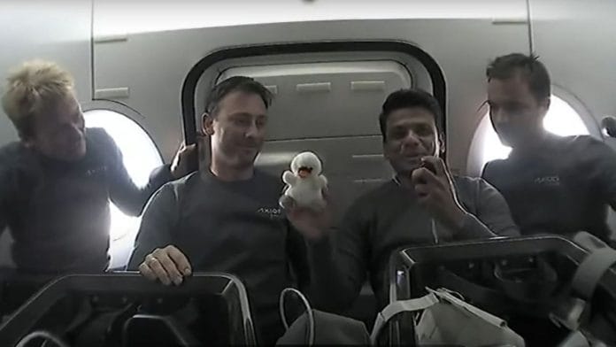 Screengrab of Axiom-4 crew's message from Earth's orbit | YouTube: Axiom Space