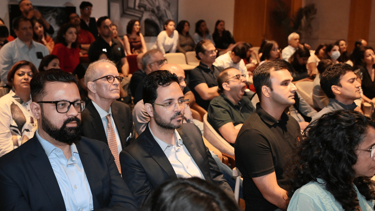 Rishu Gupta, Director, Tax, BSR with Nitin Monga, Associate Director, Tax, BSR; behind them is Kazem Samandari, Executive Chairman, L'Opera | ThePrint