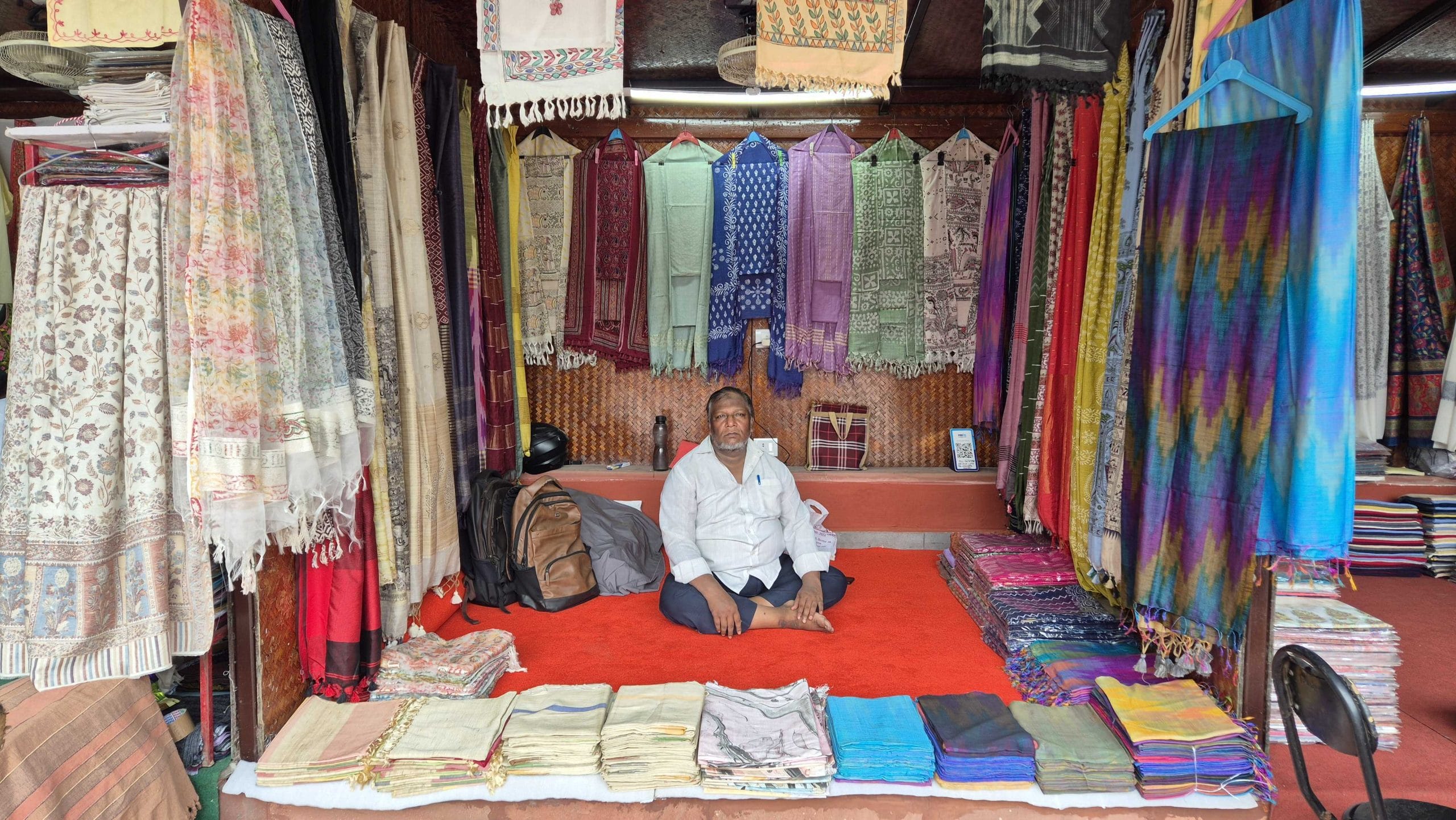 Mohd Shehbaz had been part of the Dilli Haat exhibition for just one month when his shop was gutted in the fire. He showcases handicraft from Bhagalpur, Bihar