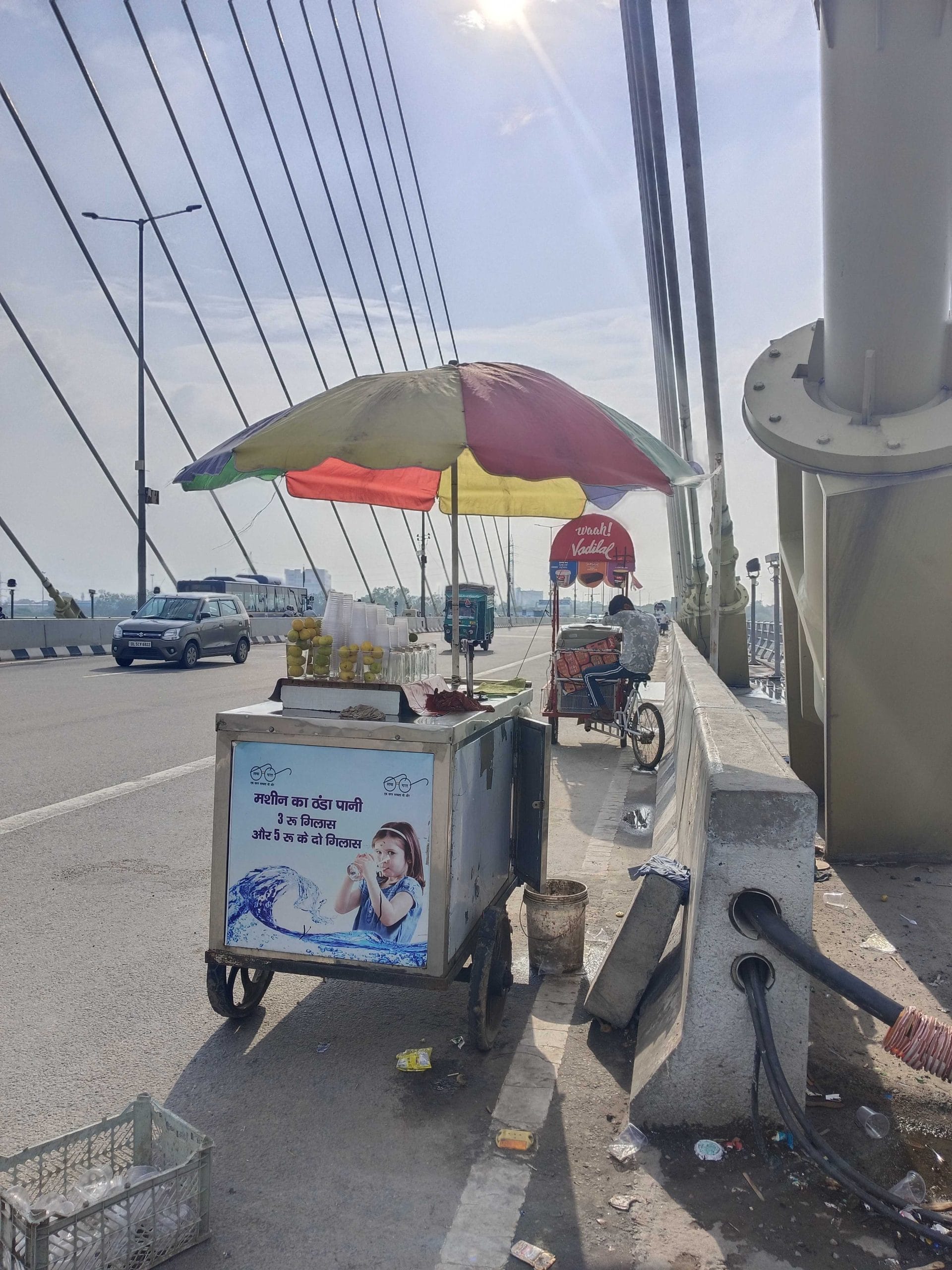Carts selling ice cream line up on the bridge in late hours of the night | Almina Khatoon, ThePrint