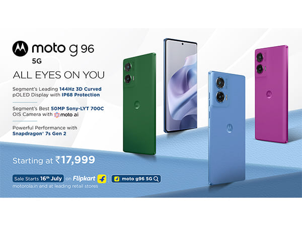 Motorola Launches moto g96 5G with 144Hz 3D Curved pOLED Display, and 50MP OIS Sony LYTIA™ 700C Camera with moto ai, starting at ₹17,999