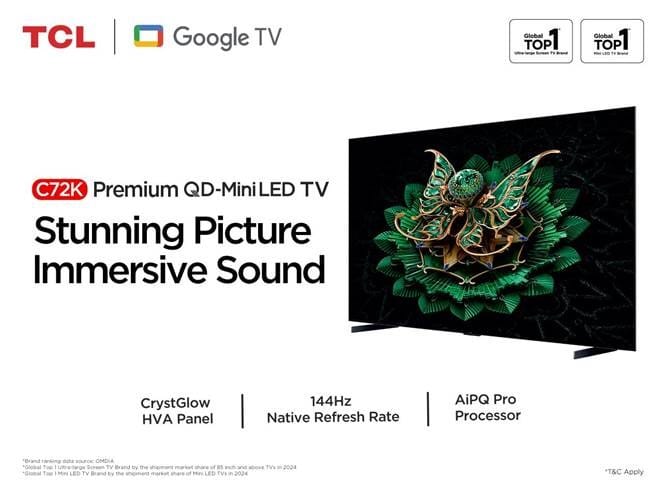 TCL pioneers premium QD MiniLED Technology with the launch of C72K