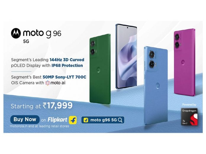 moto g96 5G Goes on Sale Today - Featuring Segment-Leading 144Hz 3D Curved pOLED Display & 50MP OIS Sony LYTIA Camera at just ₹17,999