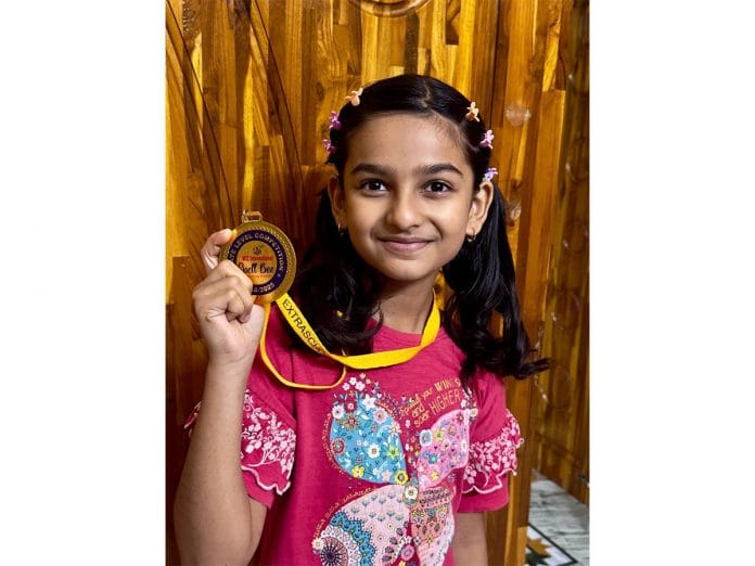 Student Aanvi Shines Globally with International Spell Bee Victory and Academic Excellence