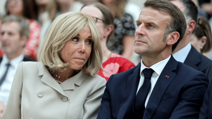 France's President Emmanuel Macron and his wife Brigitte Macron attend a ceremony during their visit to The British Museum in London, Britain, July 9, 2025 | Reuters