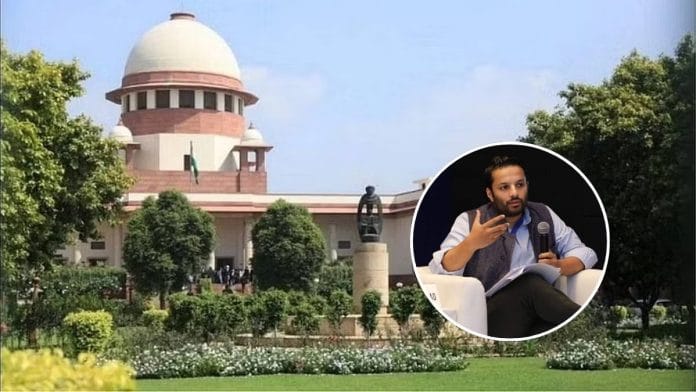 Ashoka University professor Ali Khan Mahmudabad, Supreme Court in background | ThePrint