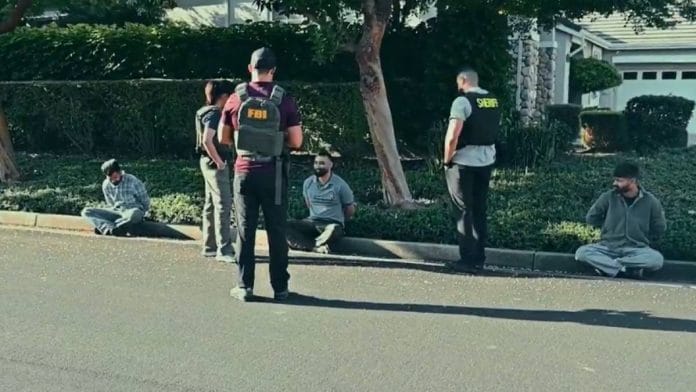 Screengrab from a video of the FBI operation put out by San Joaquin County Sheriff’s Office on X