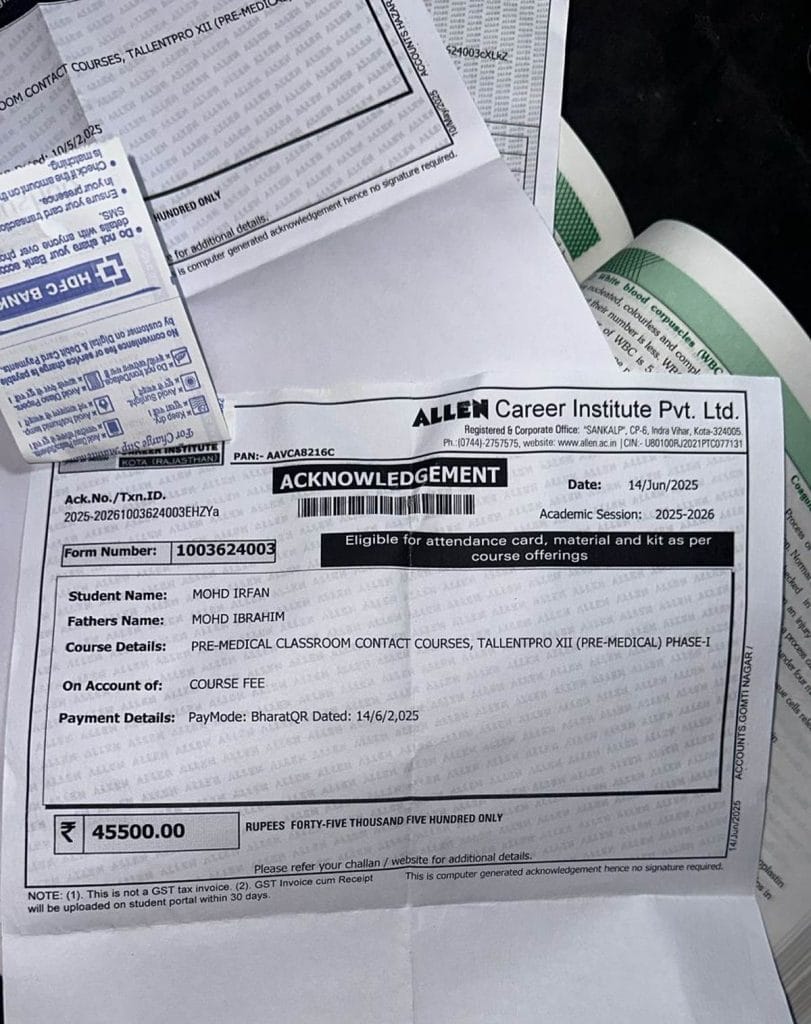 Coaching centre fees