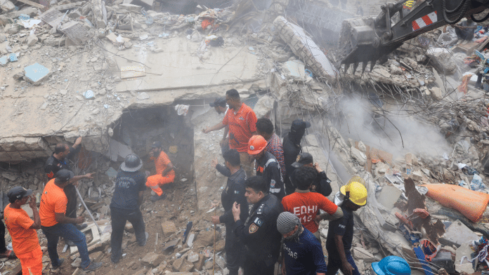 Rescue workers search for survivors as they go through the rubble of a five-storey residential building, which collapsed in Karachi, Pakistan on 4 July 2025. | File Photo | Akhtar Soomro | Reuters