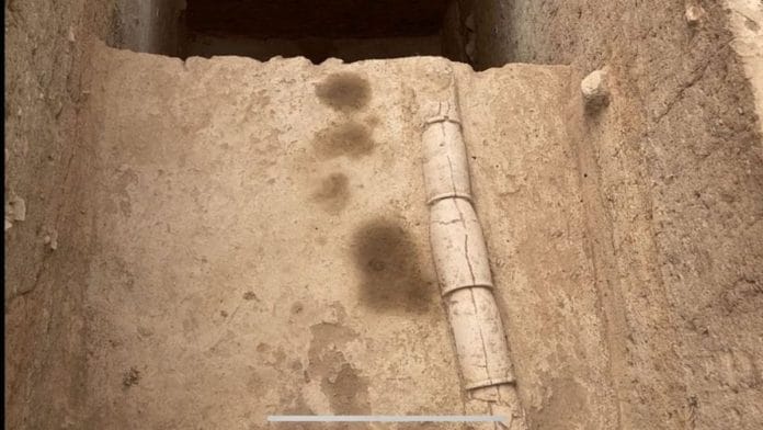 An ancient pipeline found at the Keezhadi excavation site | Photo: Prabhakar Tamilarasu | ThePrint