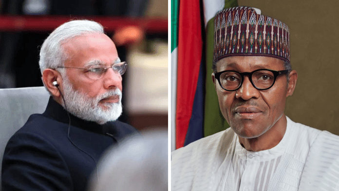 PM Modi (L) and former Nigerian President Buhari (R) | Commons