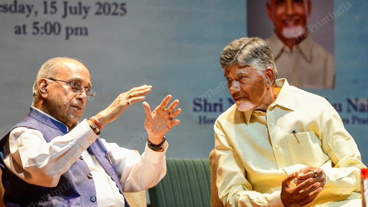 Naidu with Nripendra Misra at PMML in New Delhi on 15 July, 2025 | Suraj Singh Bisht | ThePrint