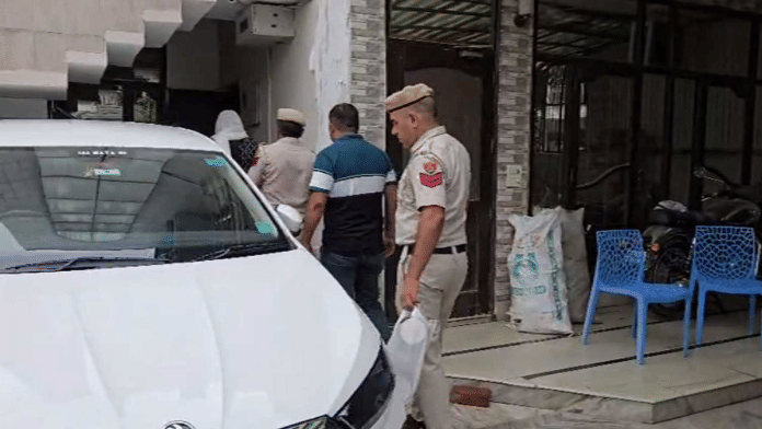 Police outside Radhika Yadav's Gurugram residence. | By special arrangement | ThePrint