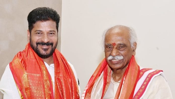 File photo of Telangana CM Revanth Reddy with former Haryana and Himachal Pradesh Governor Bandaru Dattatreya | X @Dattatreya