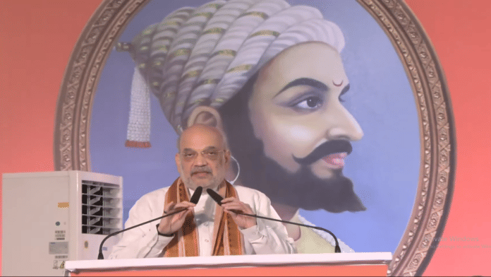 Screengrab of Union Home Minister Amit Shah addressing the unveiling of Peshwa Bajirao’s statue at NDA campus in Pune on Friday. | Amit Shah's X account