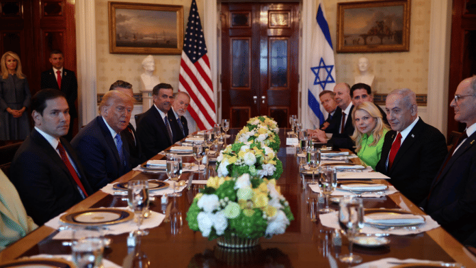 U.S. President Donald Trump meets with Israeli Prime Minister Benjamin Netanyahu at the White House in Washington, D.C., U.S., on 7 July 2025. | Kevin Lamarque | Reuters