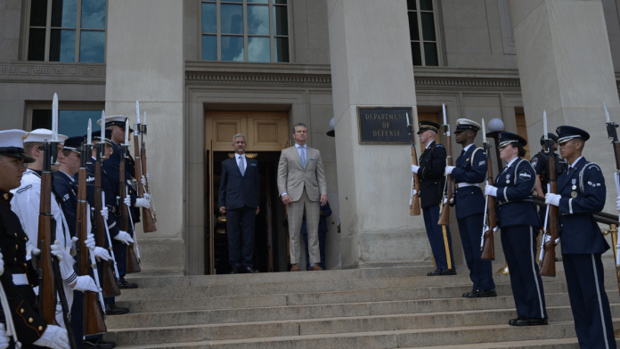 External Affairs Minister S Jaishankar with US Defence Secretary Pete Hegseth in Washington | X/@DrSJaishankar