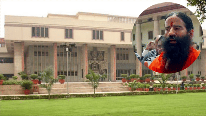 The Delhi High Court pulled up the FMCG company headed by Ramdev (inset) and temporarily restrained it from issuing disparaging commercials | X