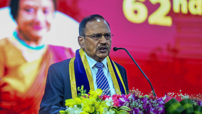 NSA Ajit Doval addresses a gathering during the 62nd Convocation of IIT Madras in Chennai on Friday | PTI