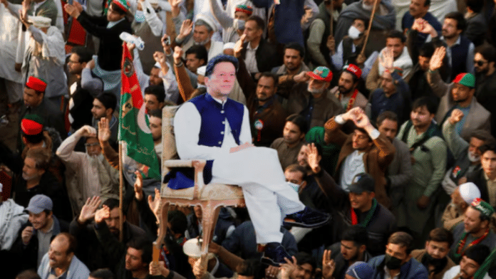 File photo of Supporters of former Pakistani PM Imran Khan's party, the Pakistan Tehreek-e-Insaf | PTI