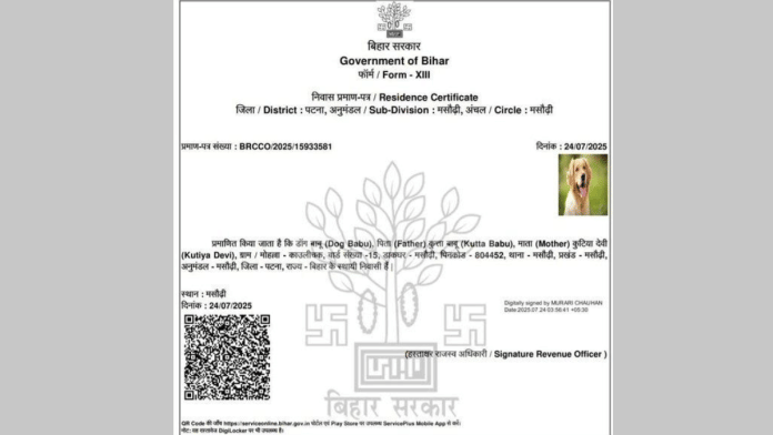 Residence certificate of 'Dog Babu' shared on 'X' | X/@_YogendraYadav