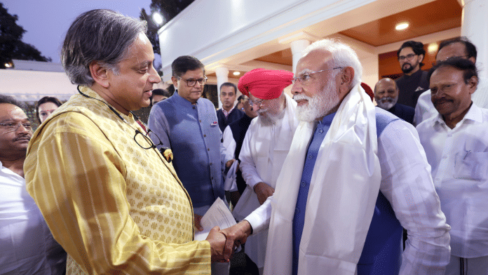 Shashi Tharoor at a reception hosted 10 June by PM Modi for delegation who went to various countries for Operation Sindoor global outreach | ANI file