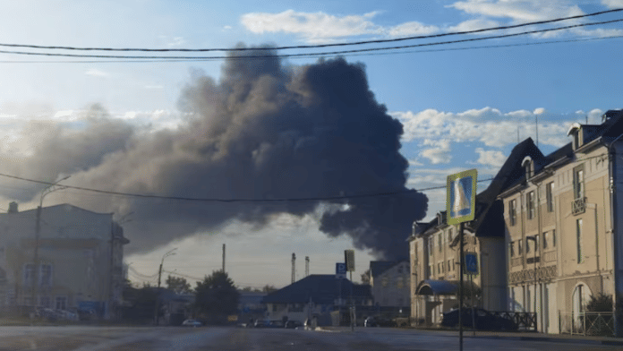 File photo of Smoke following what local authorities called a Ukrainian drone attack in Sergiyev Posad, outside Moscow, Russia on 4 July, 2025 | Reuters